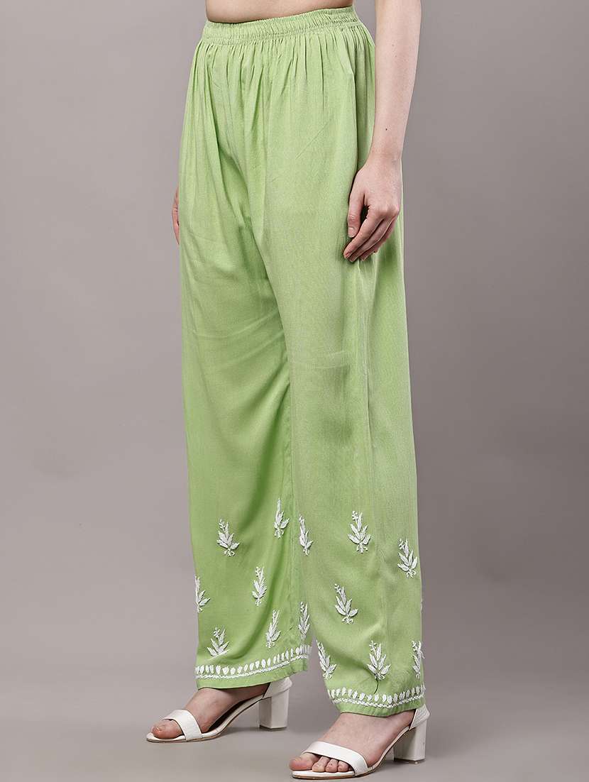 women solid with work long sleeve kurta palazzo set - 22485897 -  Standard Image - 5