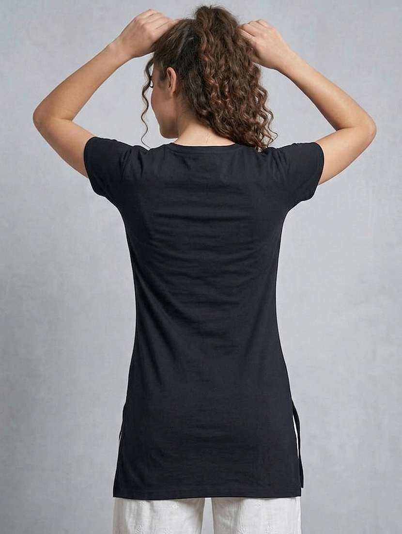 women solid short sleeve loungewear t-shirt - 22485967 -  Standard Image - 3