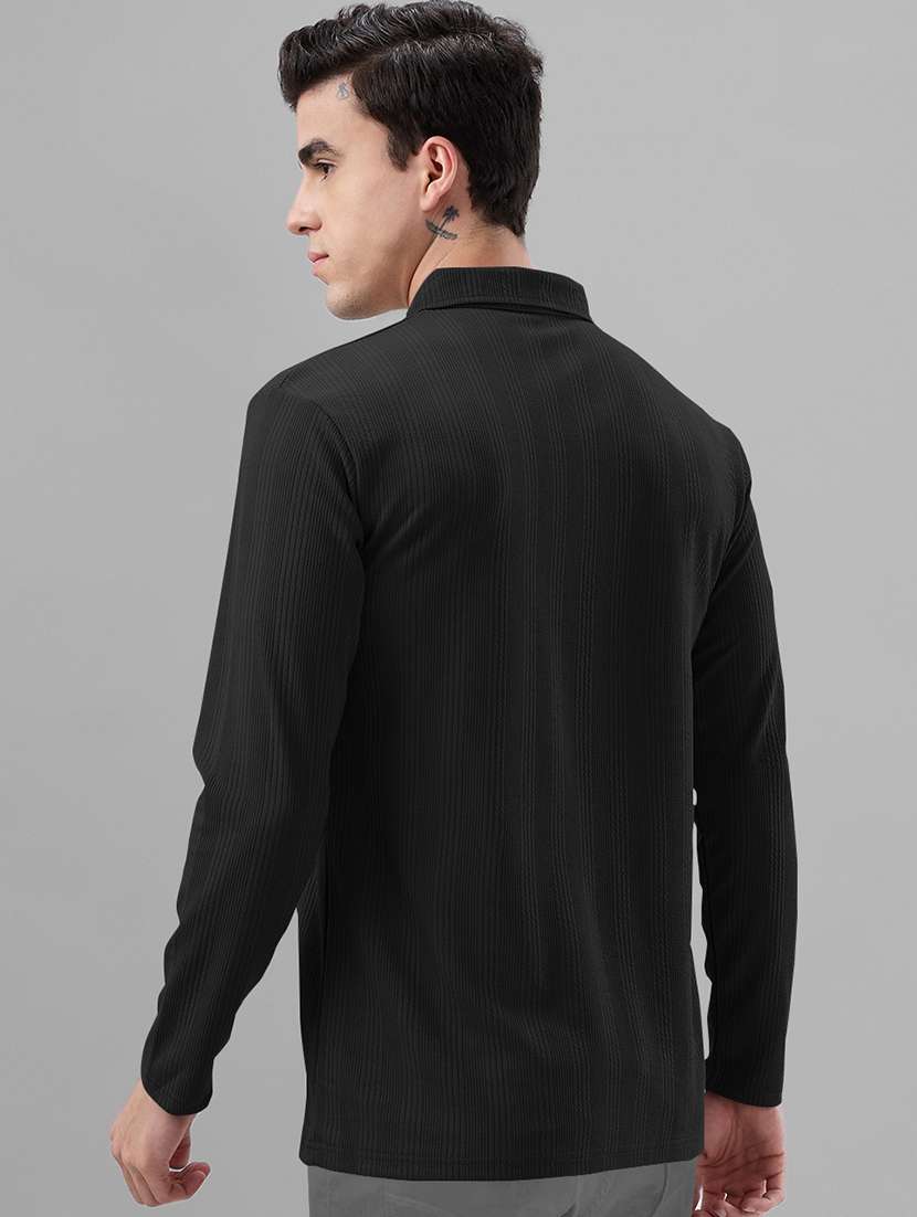 men self design long sleeve regular fit polo t-shirt - 22485971 -  Standard Image - 3