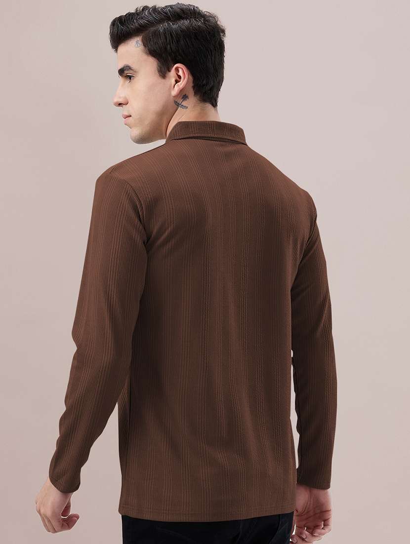 men self design long sleeve regular fit polo t-shirt - 22485972 -  Standard Image - 3