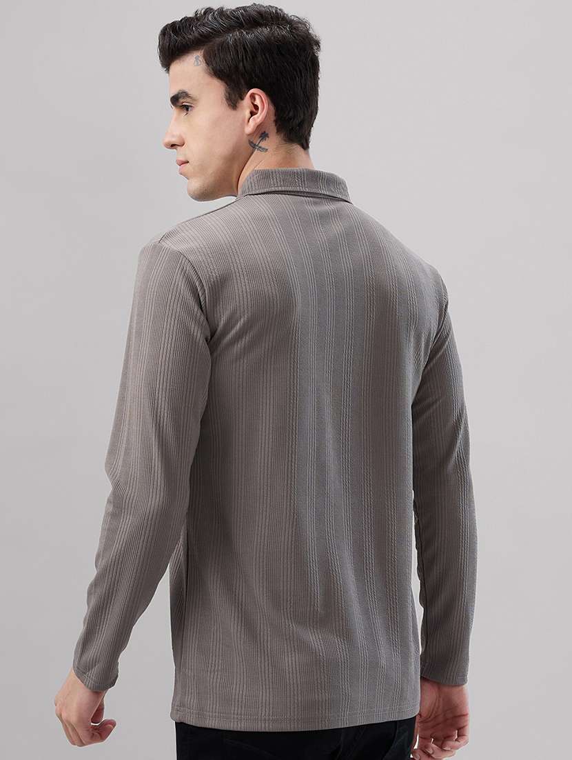 men self design long sleeve regular fit polo t-shirt - 22485973 -  Standard Image - 3