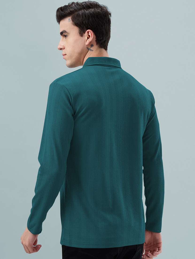 men self design long sleeve regular fit polo t-shirt - 22485975 -  Standard Image - 3