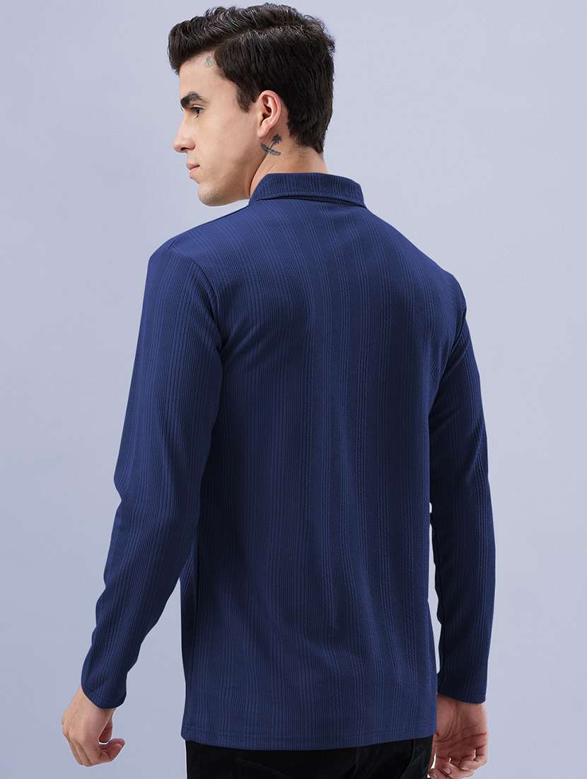 men self design long sleeve regular fit polo t-shirt - 22485976 -  Standard Image - 3
