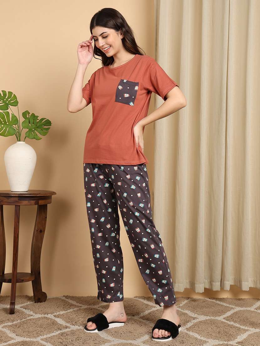 girls cotton abstract print pyjama set - 22486076 -  Standard Image - 3