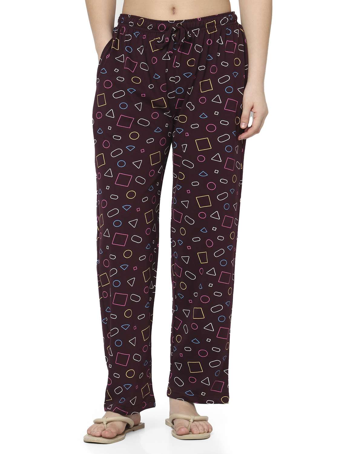 girls smarty pants maroon cotton abstract pyjama set - lounge wear - 22486091 -  Standard Image - 5