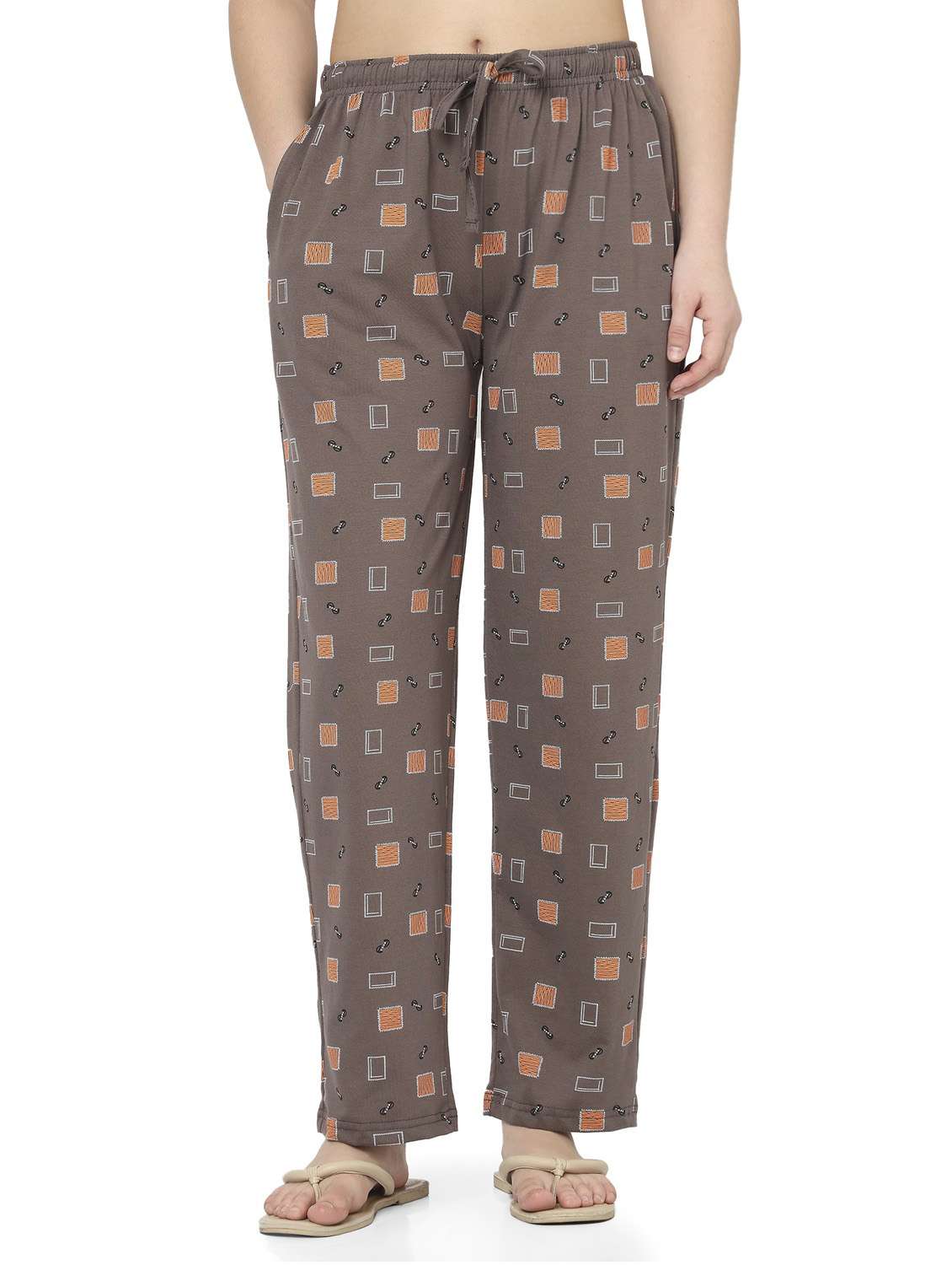women brown cotton pyjama set nightwear set - 22486092 -  Standard Image - 5