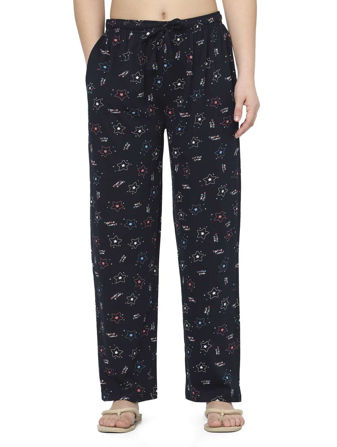 girls smarty pants navy blue cotton abstract night suit set - 22486094 -  Standard Image - 5