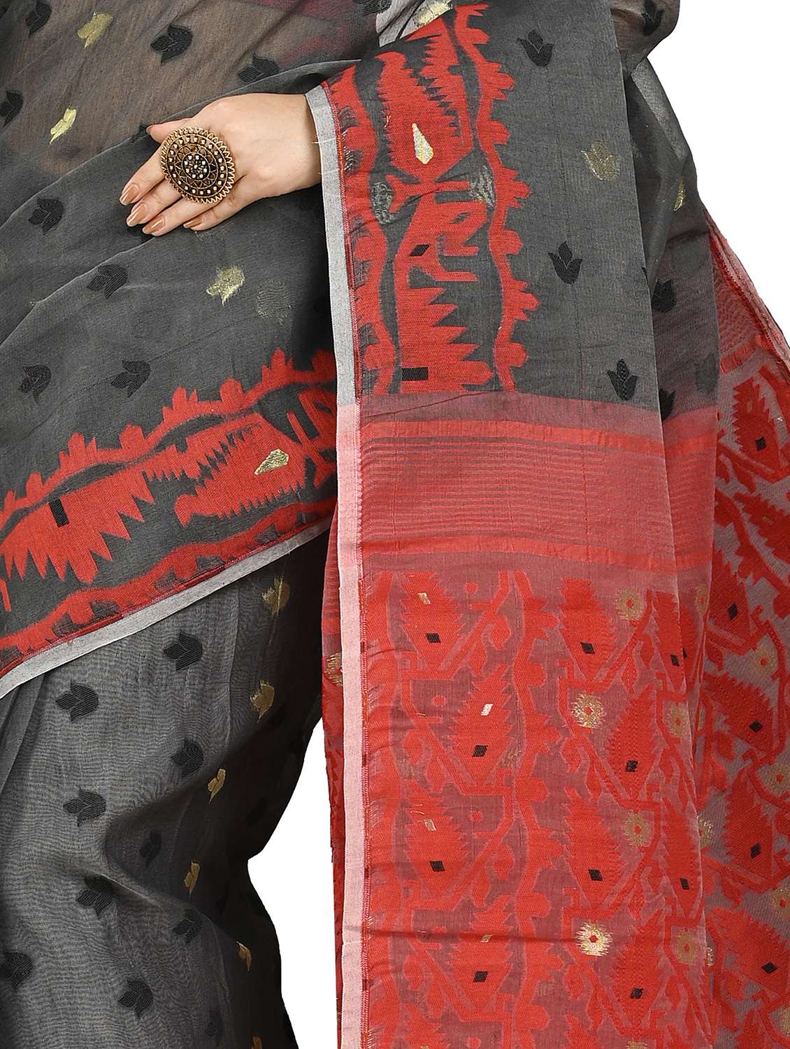 Women Self Design Jamdani Saree - 22486112 -  Standard Image - 3