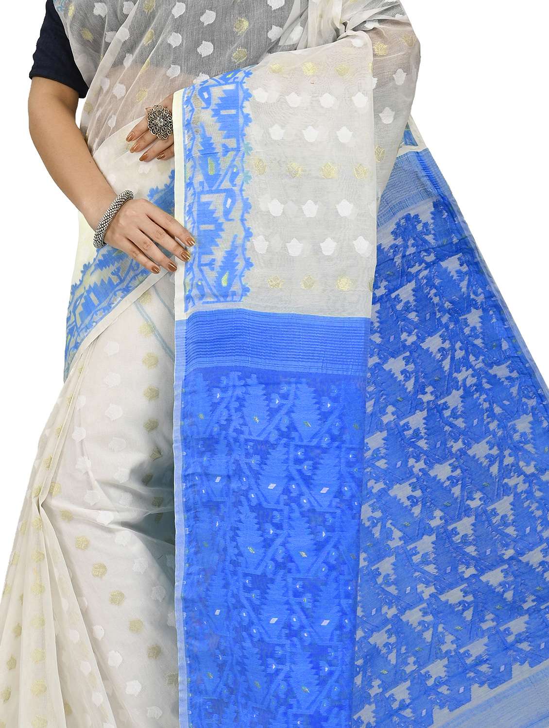 women self design jamdani saree - 22486114 -  Standard Image - 3