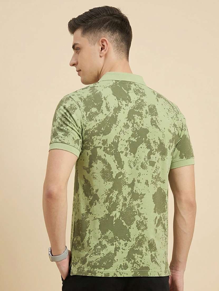 men printed short sleeve regular fit polo t-shirt - 22486129 -  Standard Image - 3