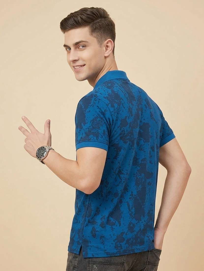 men printed short sleeve regular fit polo t-shirt - 22486133 -  Standard Image - 3