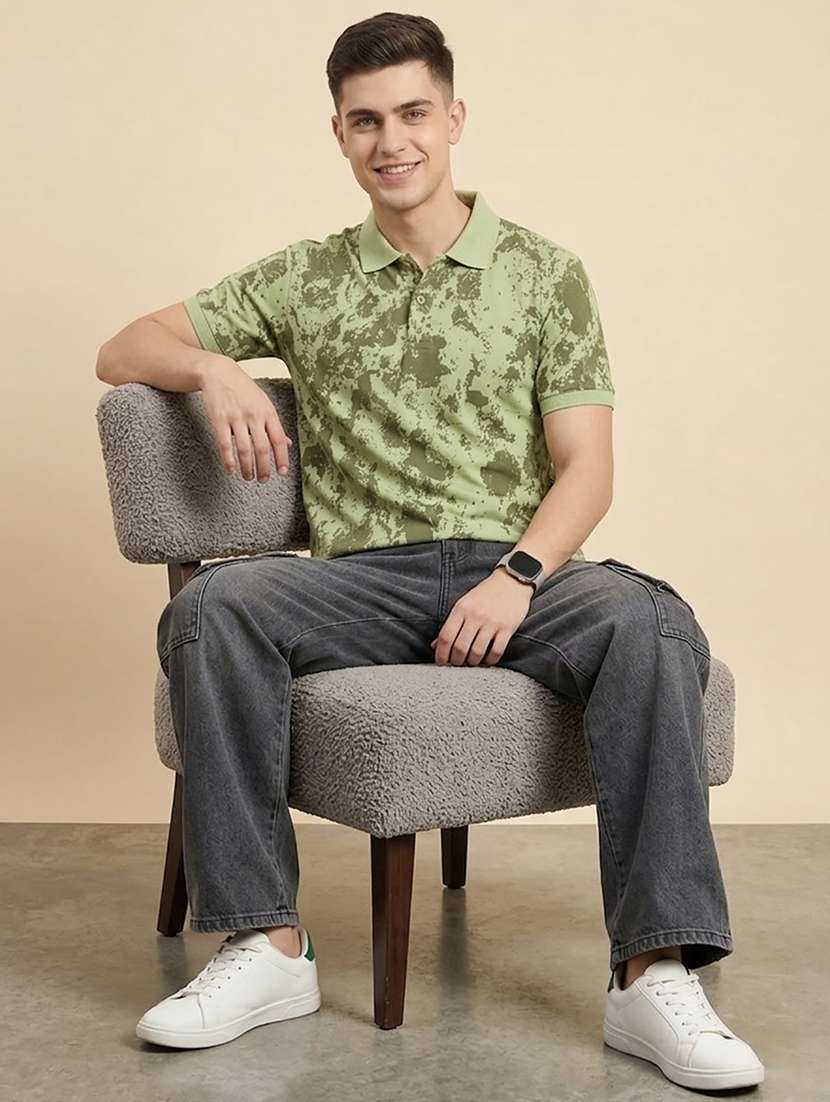 men printed short sleeve regular fit polo t-shirt - 22486136 -  Standard Image - 3