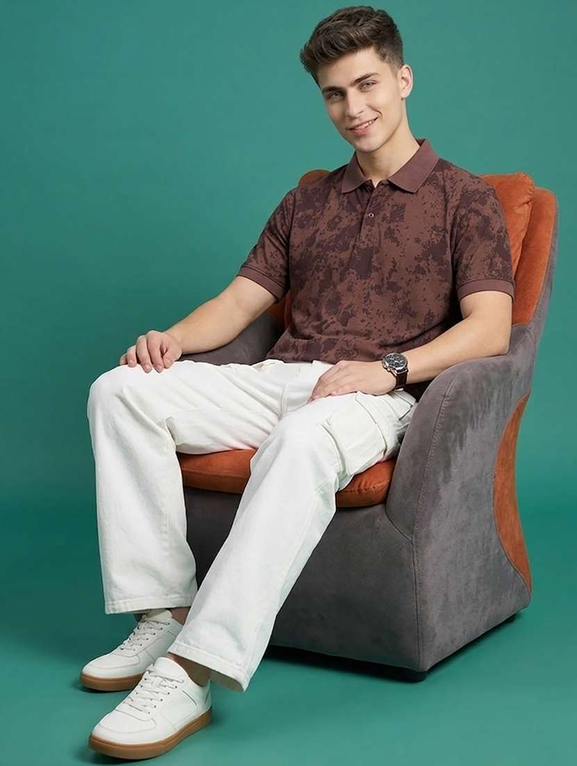 men printed short sleeve regular fit polo t-shirt - 22486139 -  Standard Image - 3
