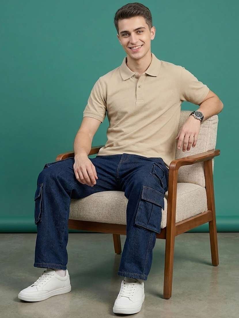 men solid short sleeve regular fit polo t-shirt - 22486141 -  Standard Image - 3