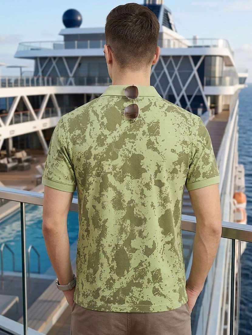 men printed short sleeve regular fit polo t-shirt - 22486143 -  Standard Image - 3