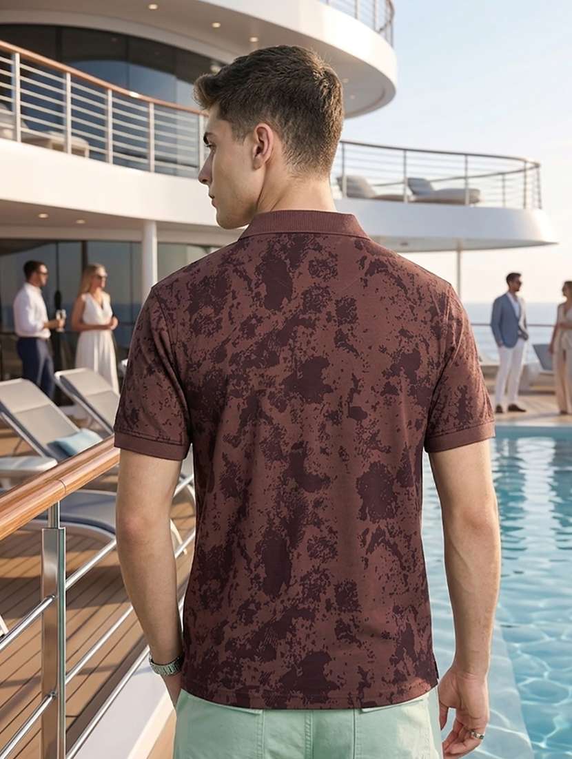 men printed short sleeve regular fit polo t-shirt - 22486146 -  Standard Image - 3