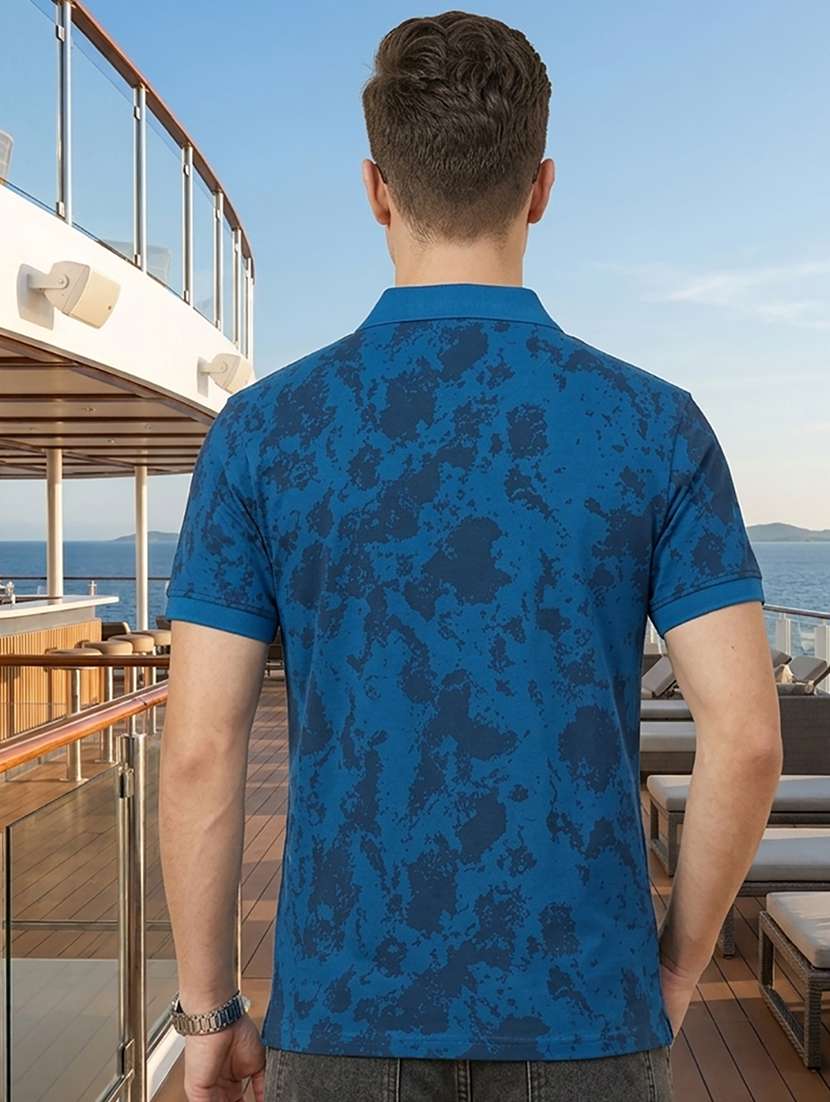 men printed short sleeve regular fit polo t-shirt - 22486147 -  Standard Image - 3