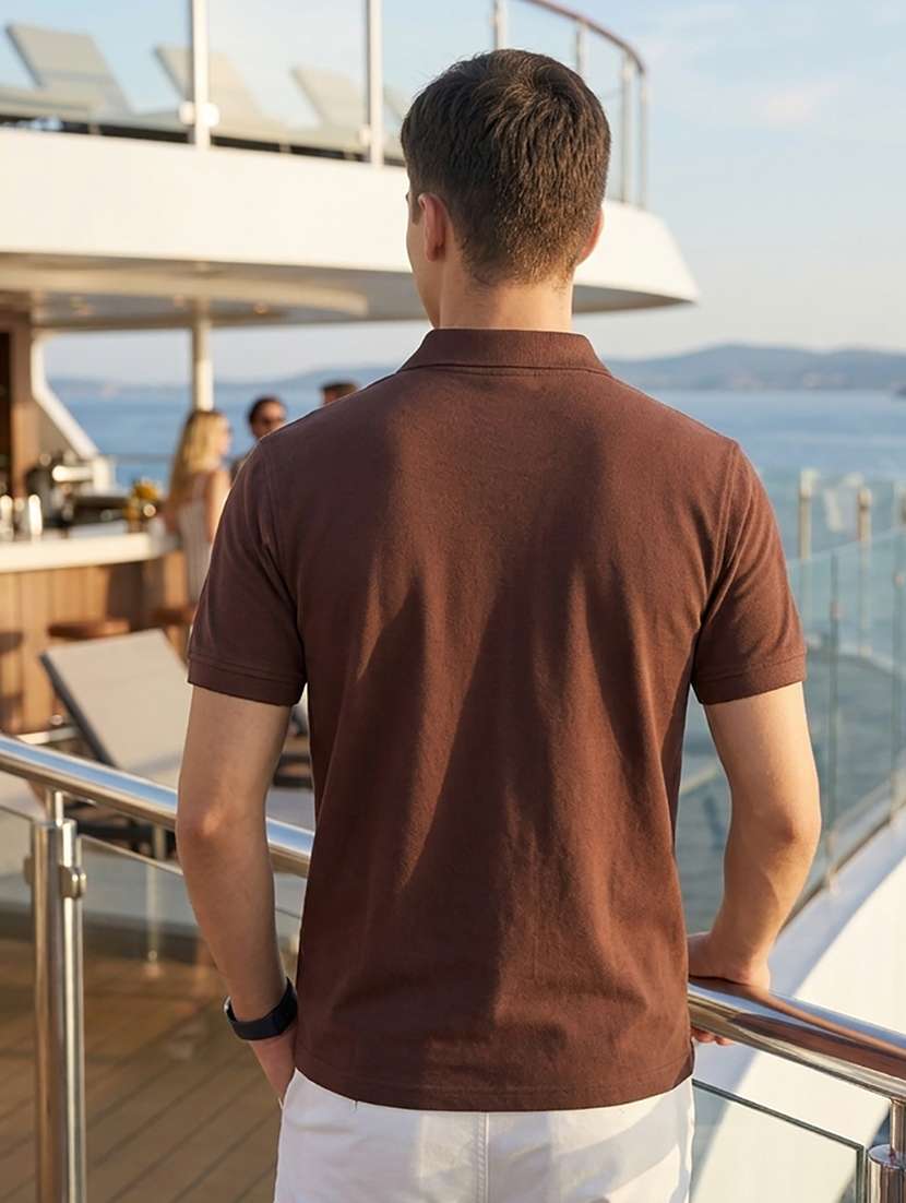 men solid short sleeve regular fit polo t-shirt - 22486149 -  Standard Image - 3