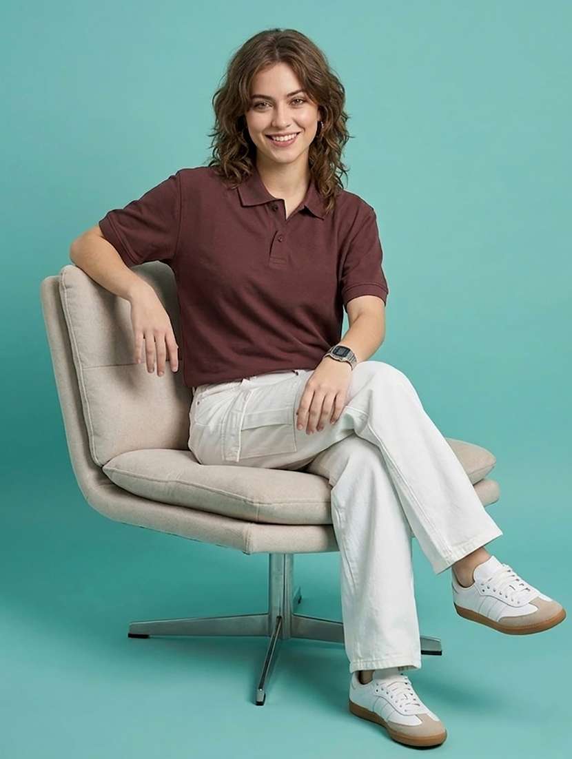 women printed polyester polo neck t-shirt - 22486162 -  Standard Image - 3