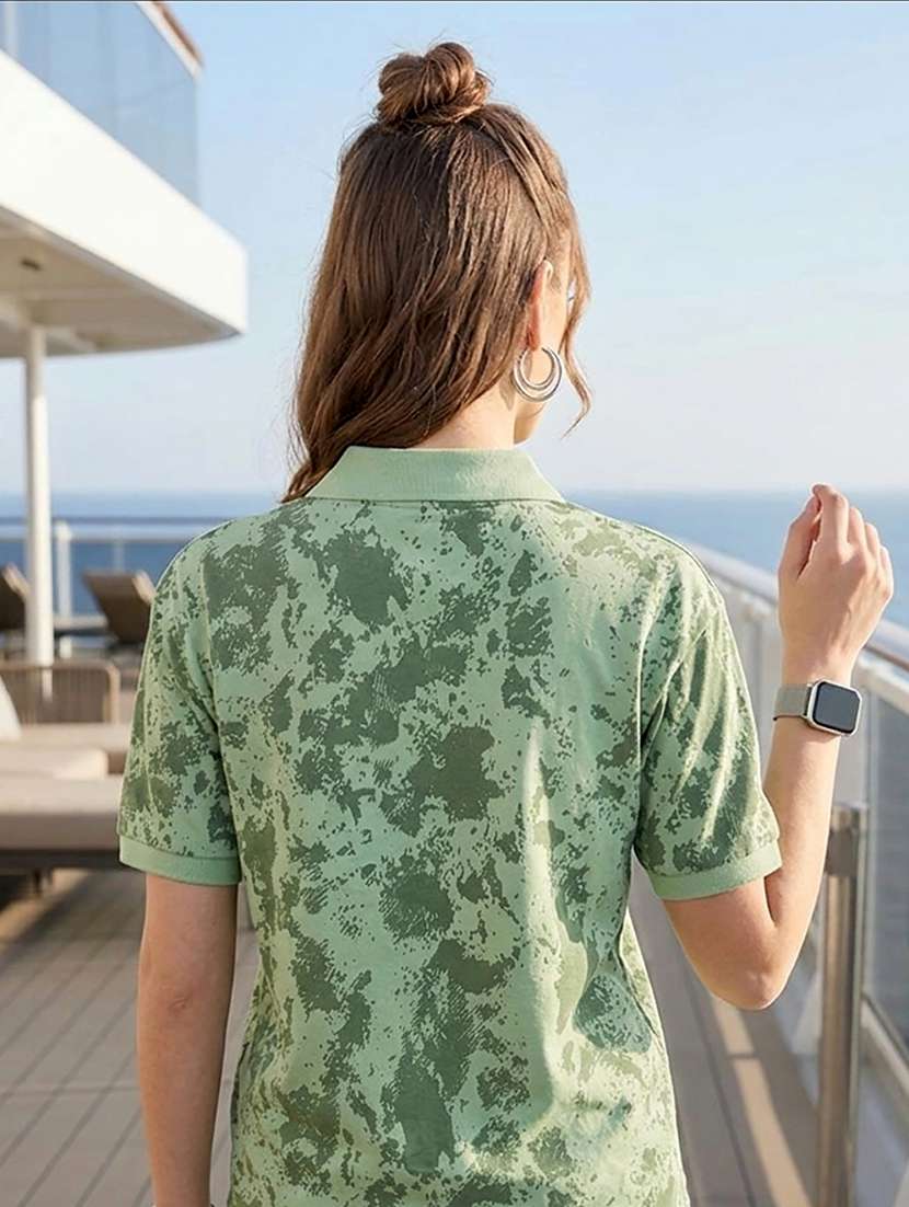 women printed polyester polo neck t-shirt - 22486163 -  Standard Image - 3