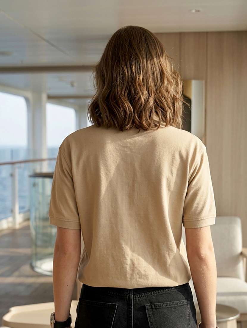 women beige polyester oversized t-shirt - 22486168 -  Standard Image - 3