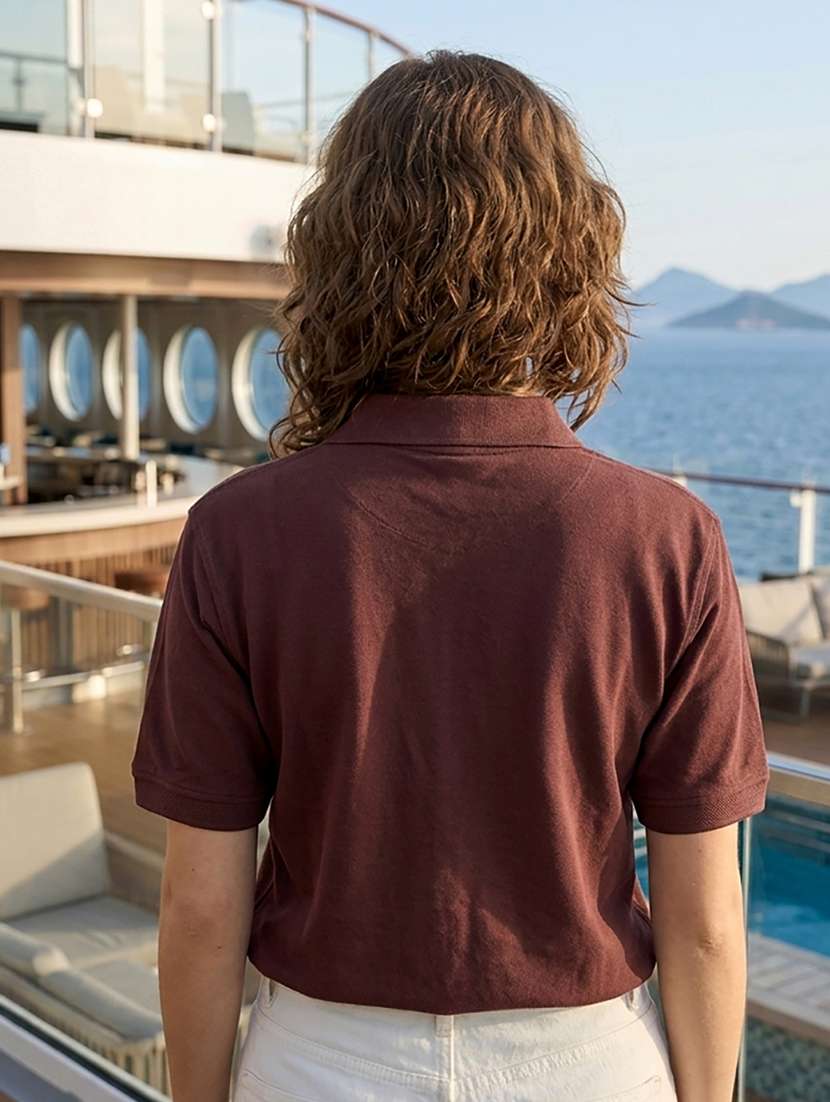 women brown polyester oversized t-shirt - 22486169 -  Standard Image - 3