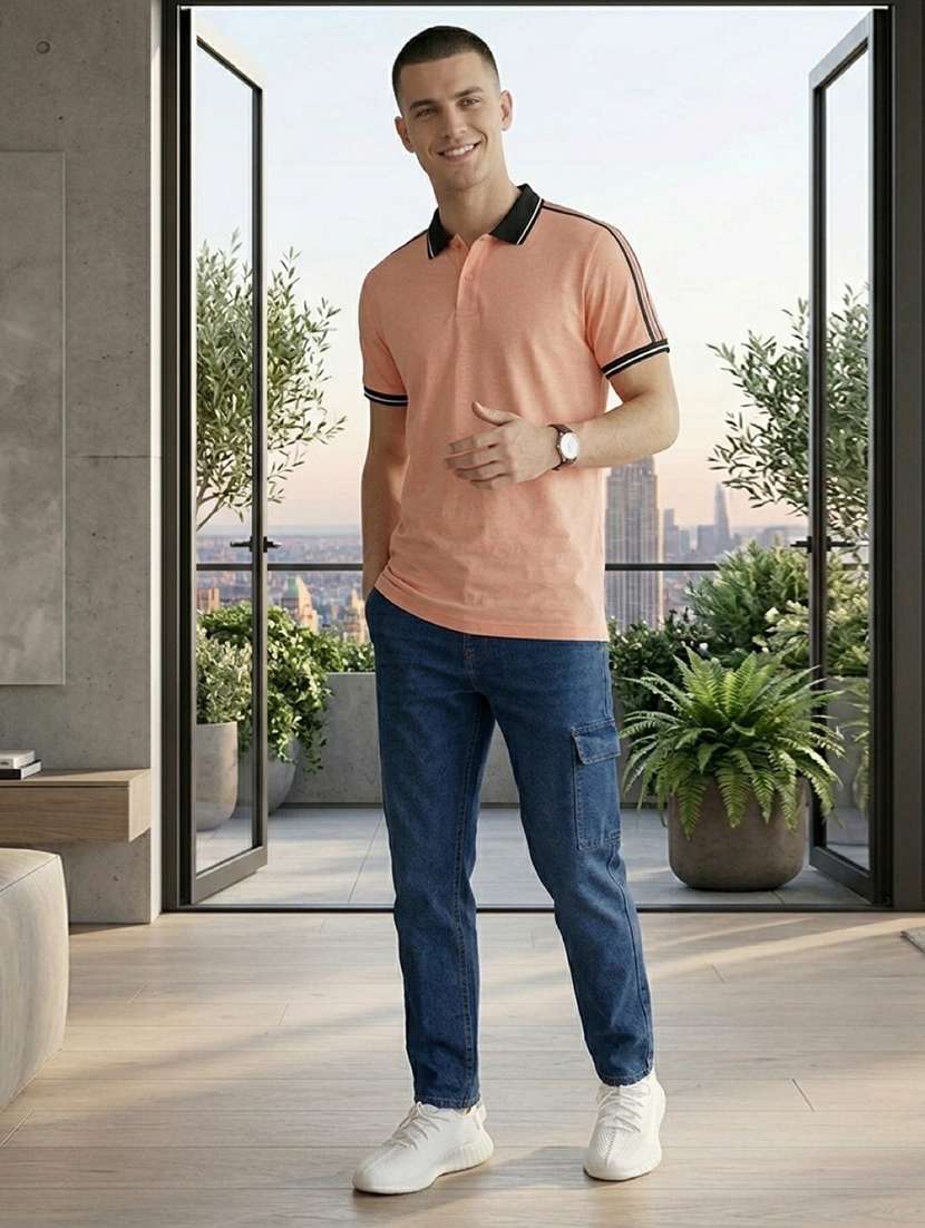 men solid short sleeve regular fit polo t-shirt - 22486174 -  Standard Image - 3