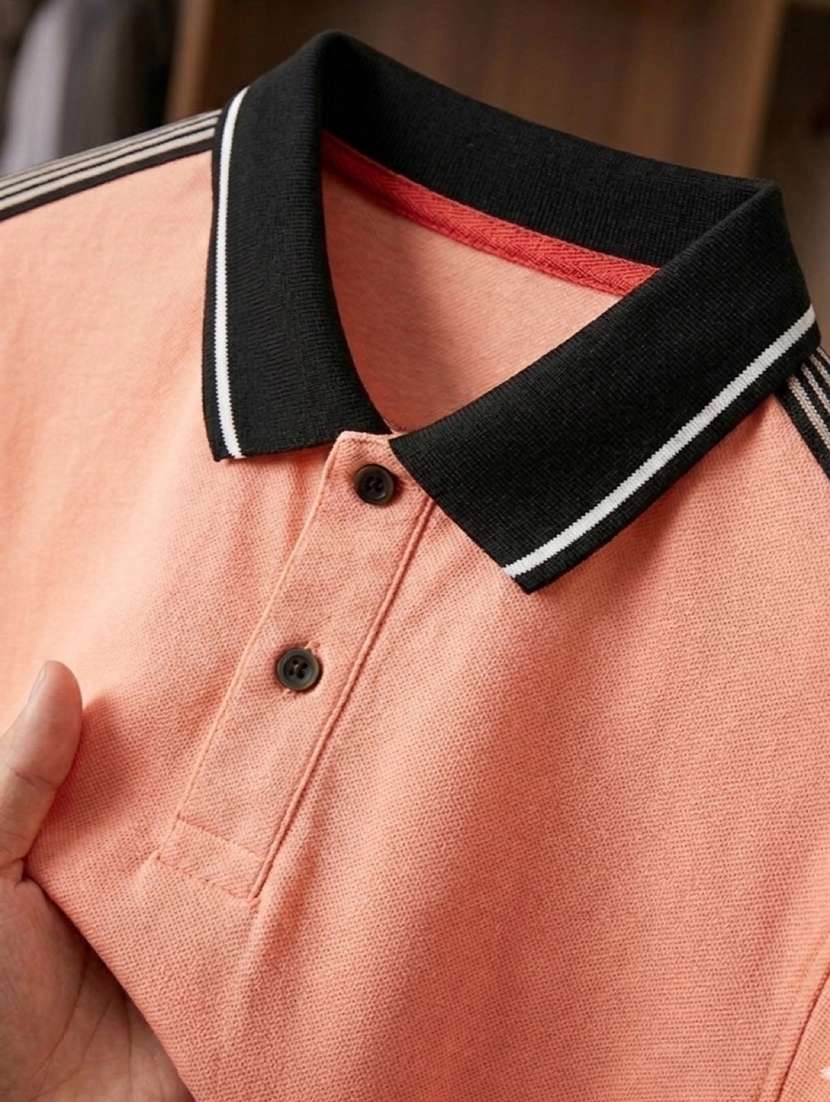 men solid short sleeve regular fit polo t-shirt - 22486190 -  Standard Image - 5