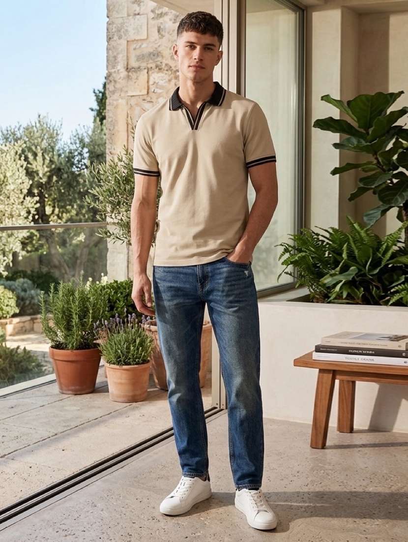 men solid short sleeve regular fit polo t-shirt - 22486192 -  Standard Image - 3