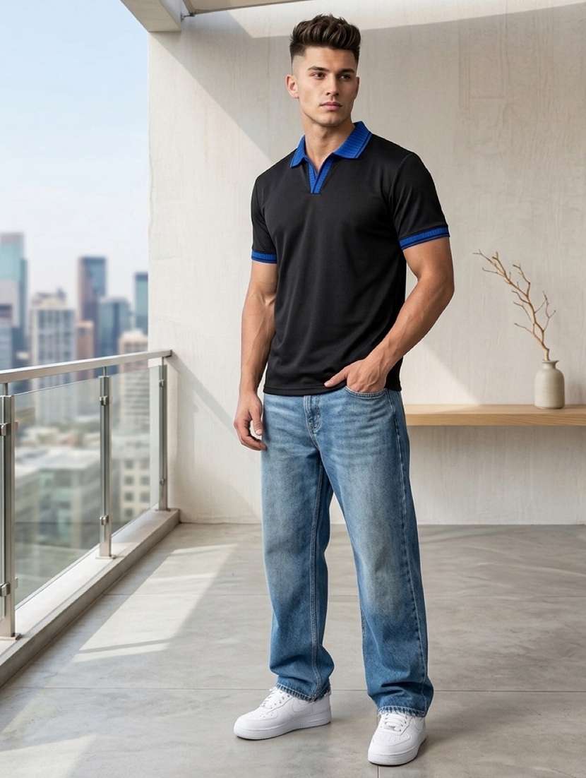 men solid short sleeve regular fit polo t-shirt - 22486193 -  Standard Image - 3