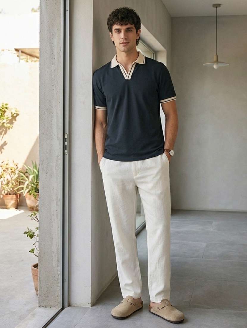 men solid short sleeve regular fit polo t-shirt - 22486194 -  Standard Image - 3