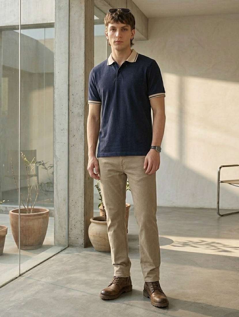 men solid short sleeve regular fit polo t-shirt - 22486199 -  Standard Image - 3