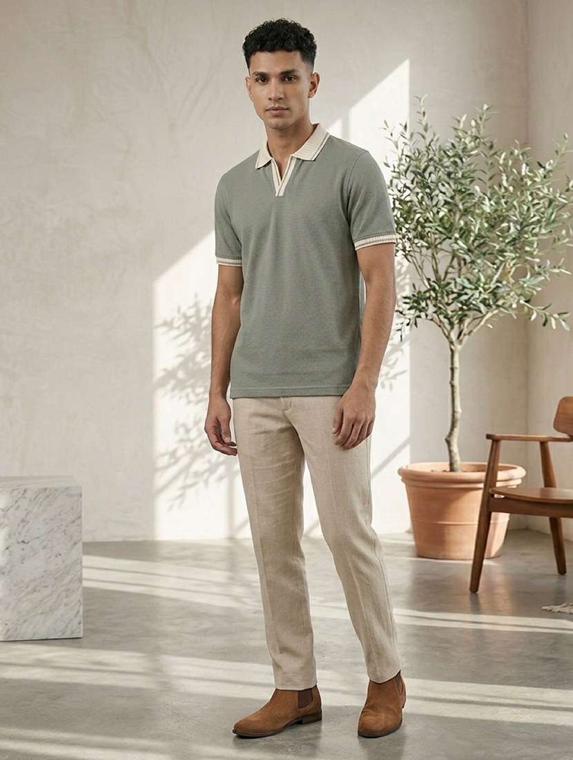 green cotton plain tshirt - 22486200 -  Standard Image - 3