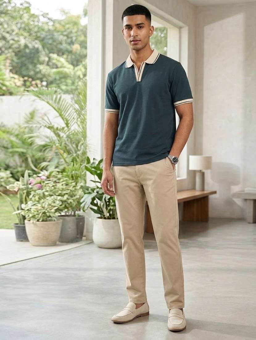 men solid short sleeve regular fit polo t-shirt - 22486201 -  Standard Image - 3