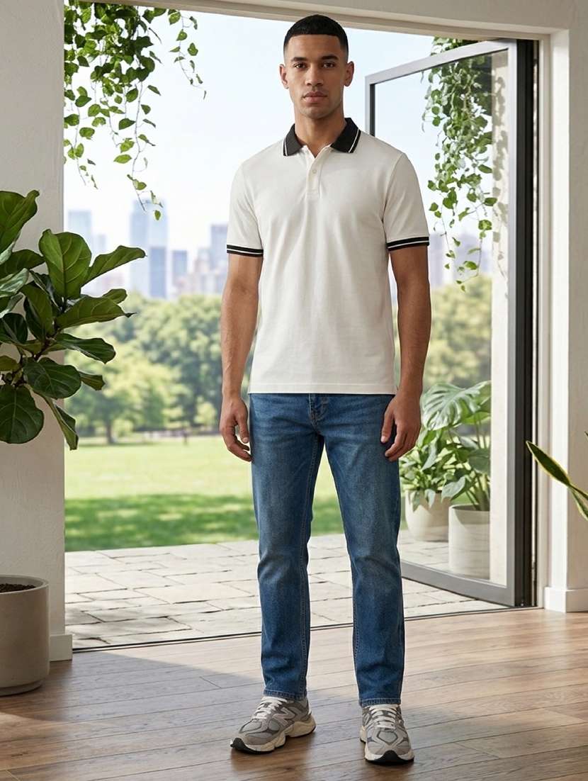 men solid short sleeve regular fit polo t-shirt - 22486202 -  Standard Image - 3