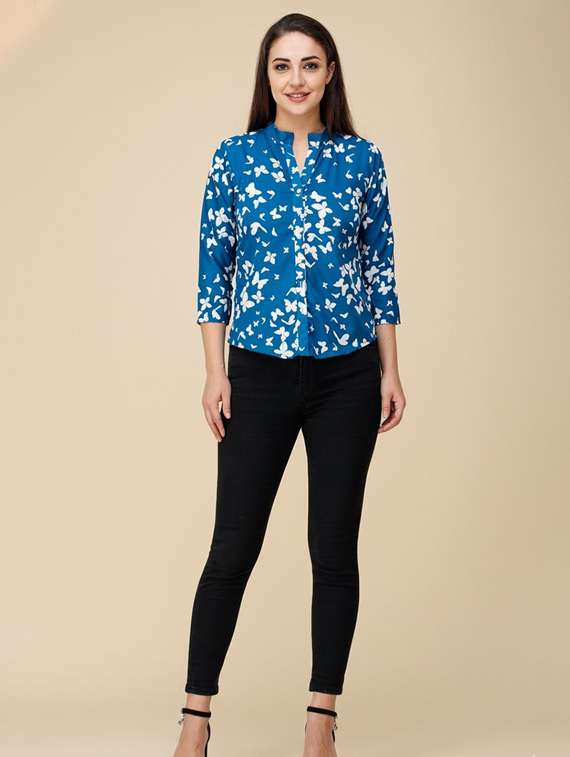 girls print poly crepe shirt - 22486220 -  Standard Image - 3