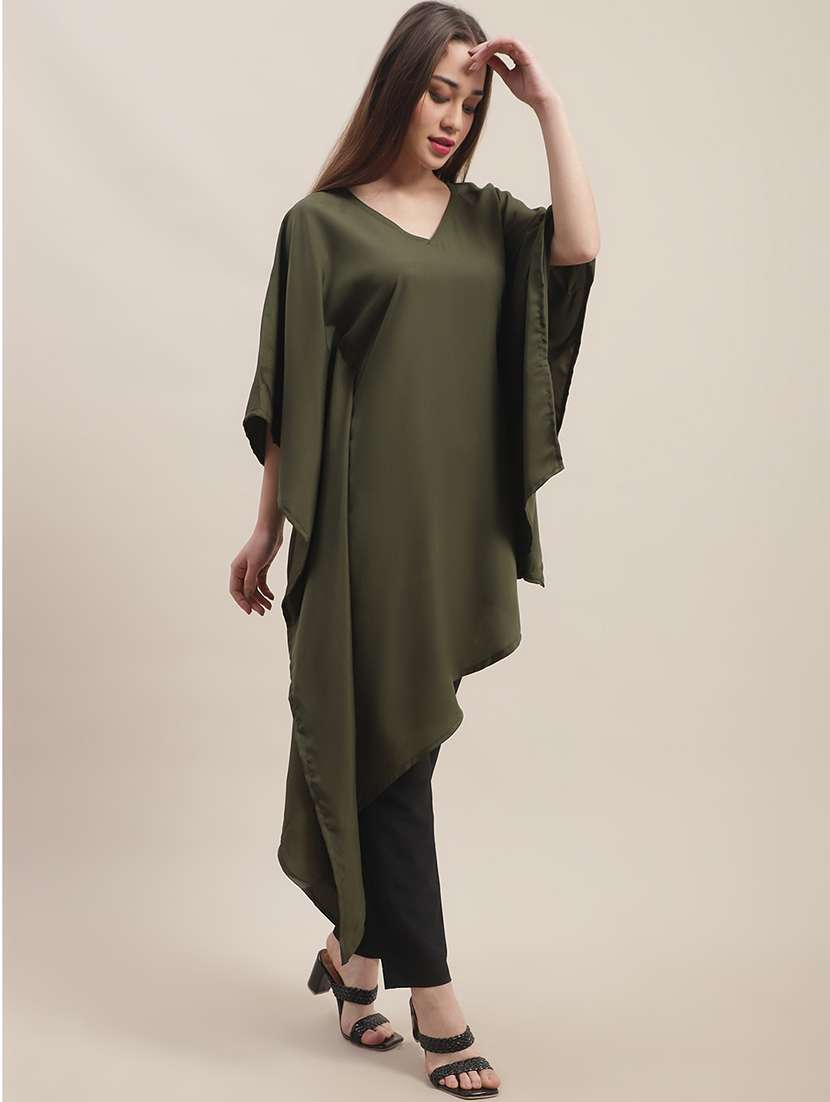 women solid kimono sleeve kaftan top - 22486224 -  Standard Image - 3