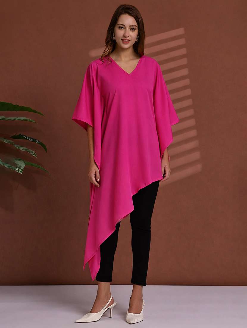 women solid kimono sleeve kaftan top - 22486235 -  Standard Image - 3