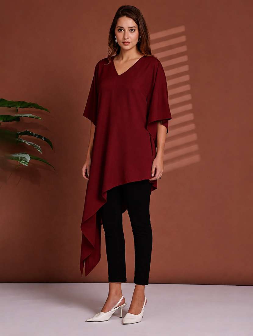 women solid kimono sleeve kaftan top - 22486237 -  Standard Image - 3