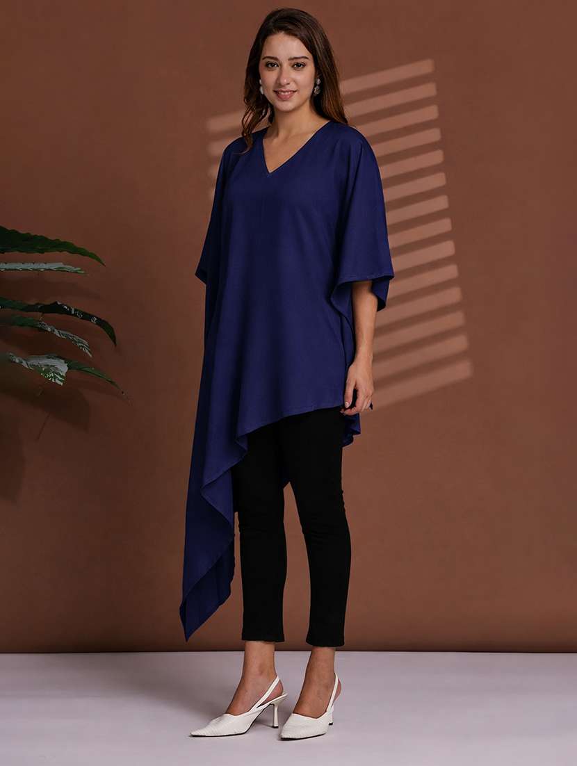 women solid kimono sleeve kaftan top - 22486238 -  Standard Image - 3