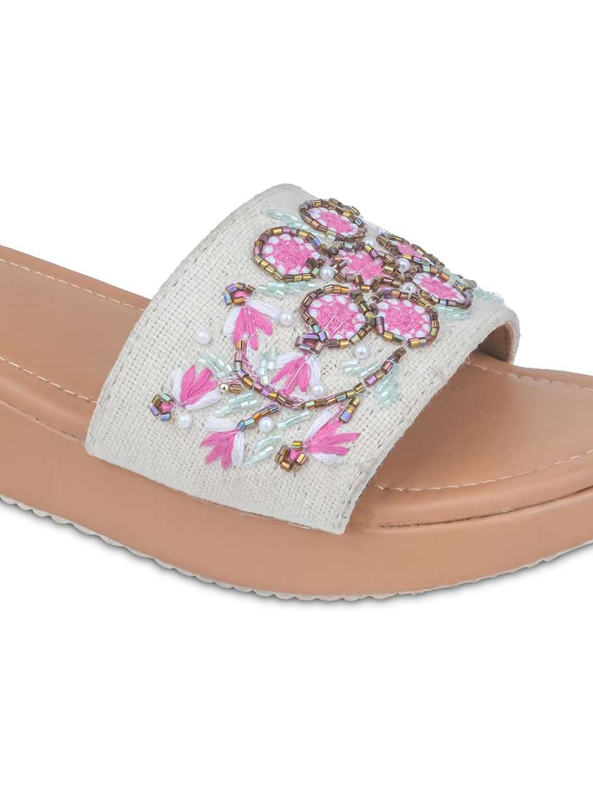 women embroidered slip on wedge - 22486312 -  Standard Image - 3
