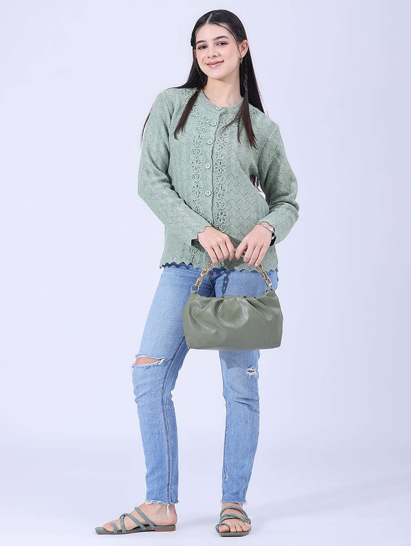 Women Self Design Long Sleeves Regular Fit Cardigan - 22486467 -  Standard Image - 5
