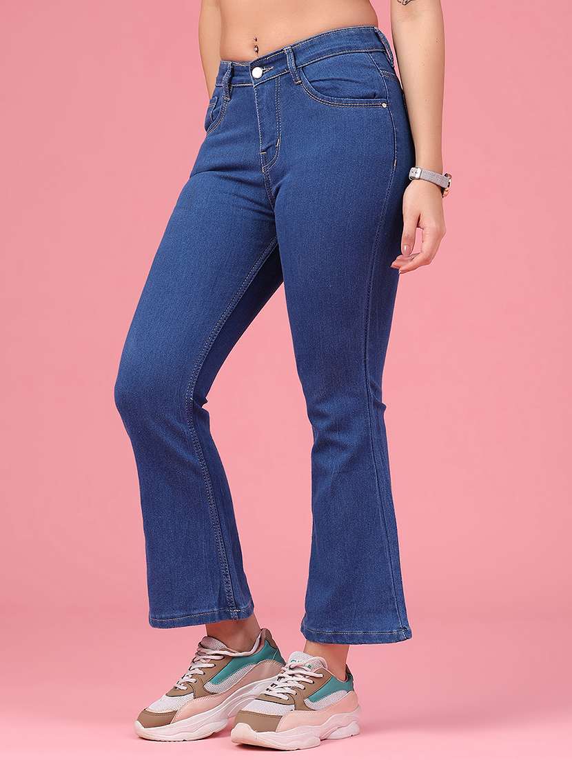 women solid mid rise bootcut jeans - 22486544 -  Standard Image - 3