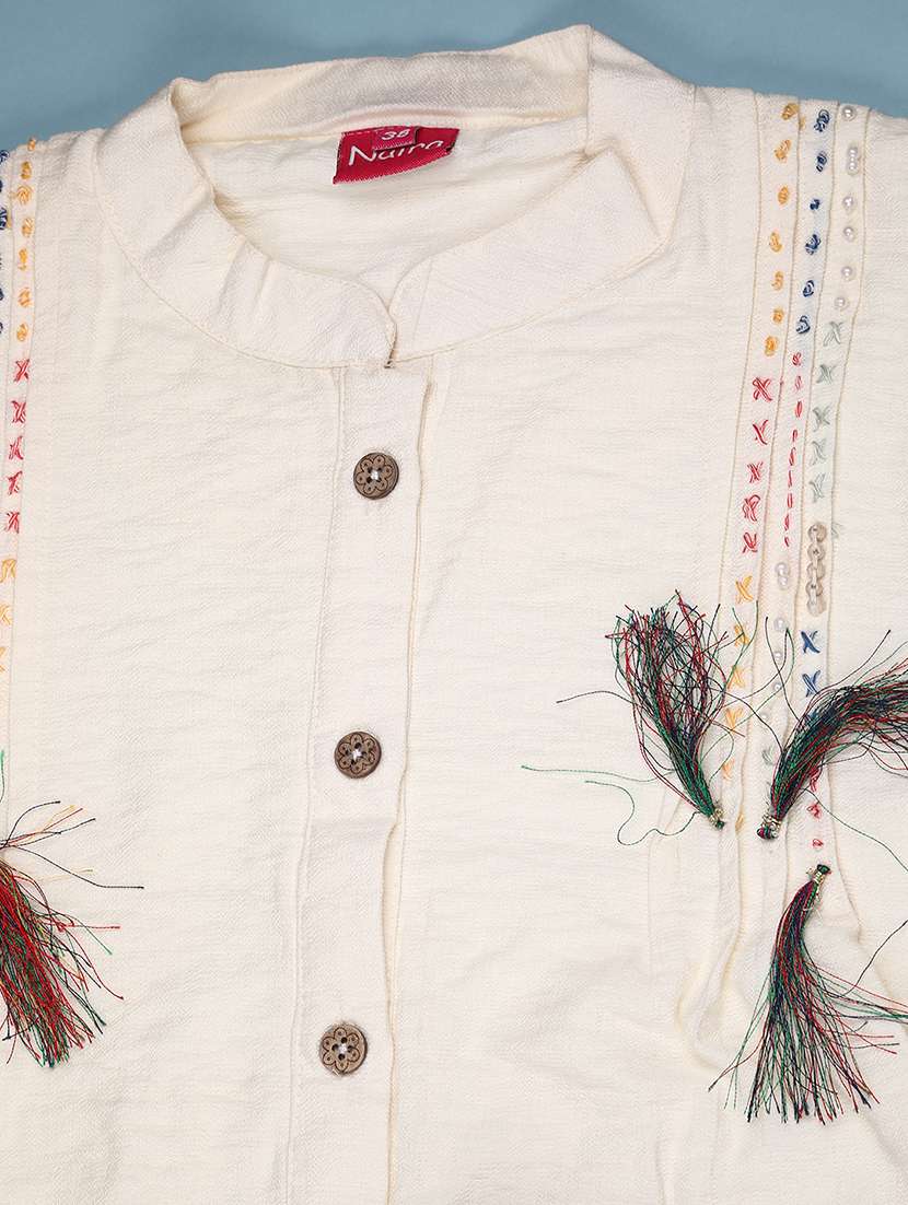 Girls Embroidered Long Sleeves Shirt And Palazzo Co-ord Set - 22486580 -  Standard Image - 3