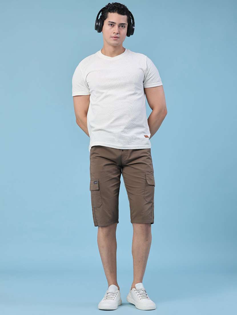 men solid mid rise regular fit three - fourth shorts - 22486646 -  Standard Image - 5