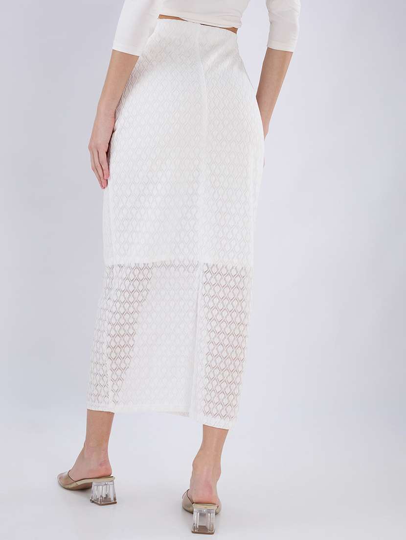 women white nylon pencil skirts skirt - 22486712 -  Standard Image - 3