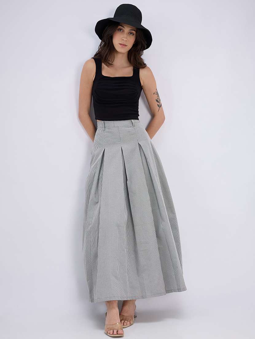 girls pleated flared maxi skirt high rise - 22486722 -  Standard Image - 5