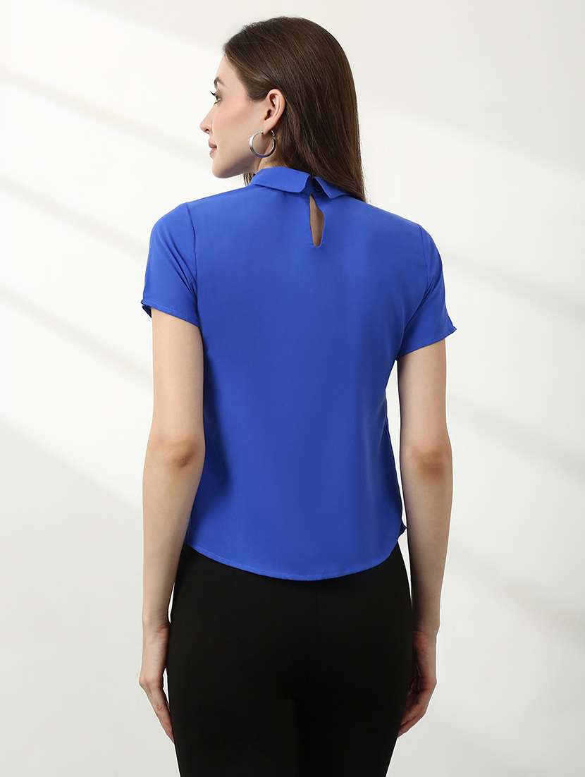 girls  polyester collared neck solid regular fit top - 22486849 -  Standard Image - 3