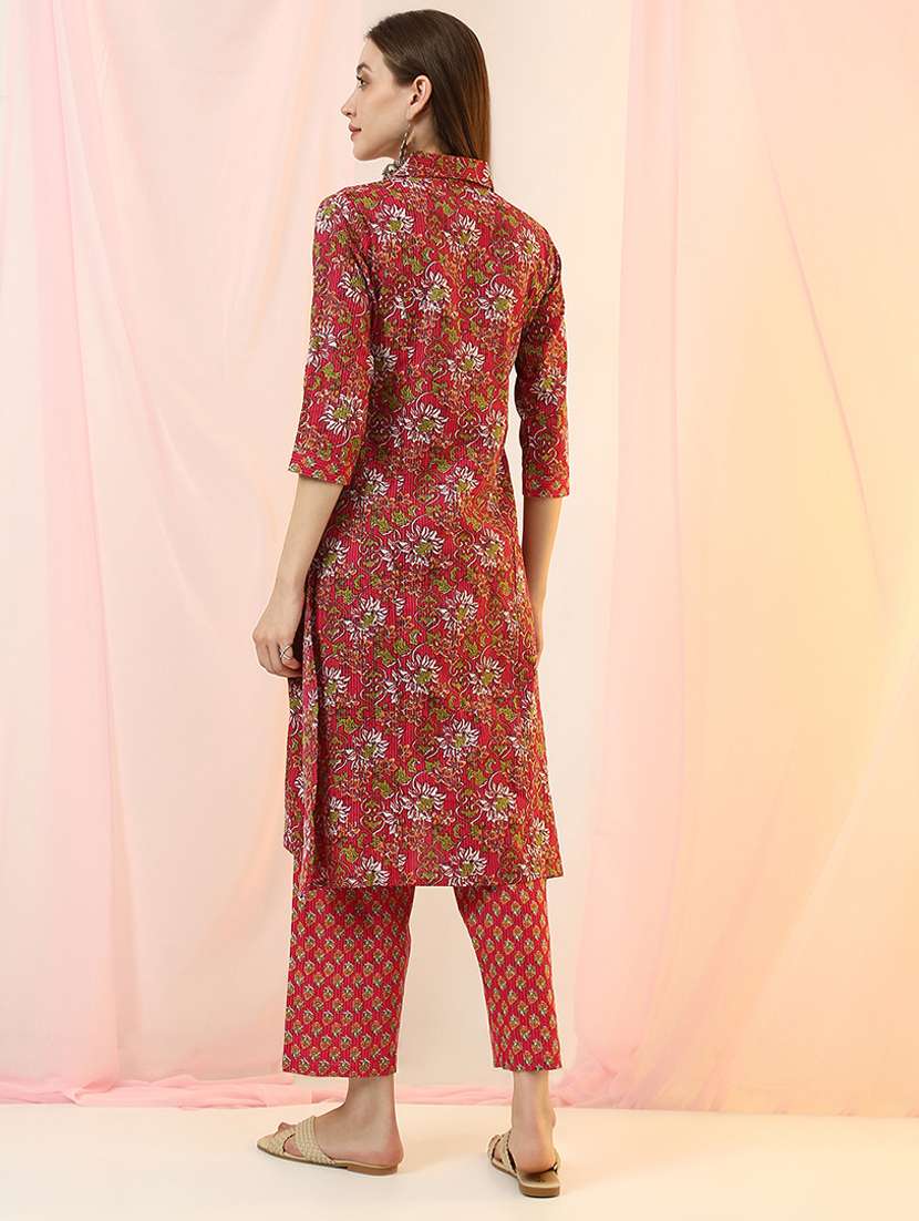 women pink kurta pant set ethnic suit - 22486919 -  Standard Image - 3