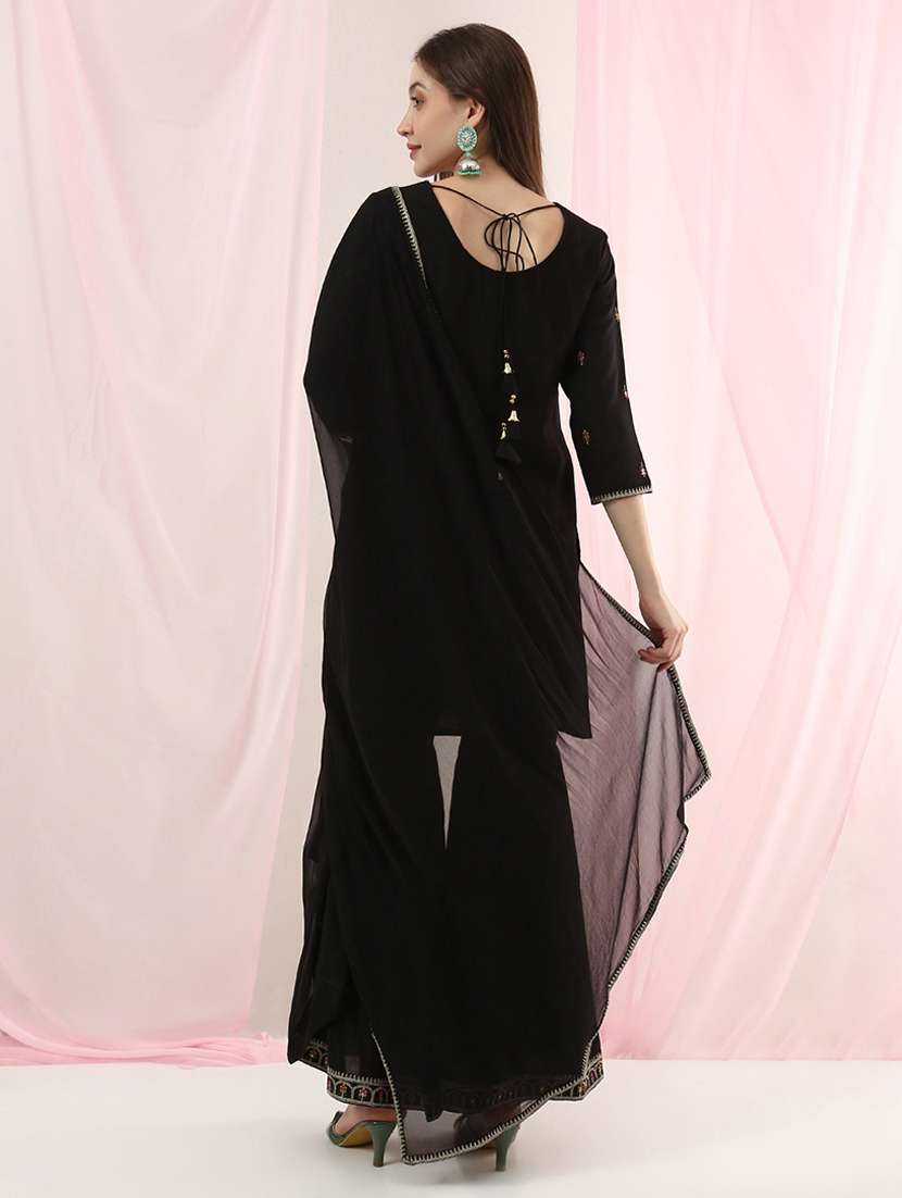 women black kurta pant set ethnic suit - 22486925 -  Standard Image - 3